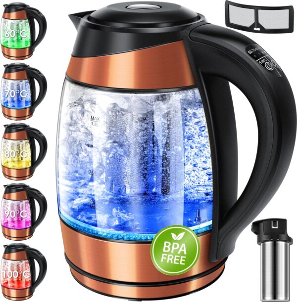 KESSER® 1.8L Electric Kettle 2200W Glass Kettle Stainless Steel