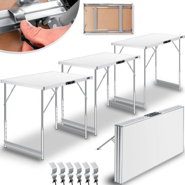 KESSER® Folding Wallpapering Table – 3-Part Multifunction Table with Adjustable Height