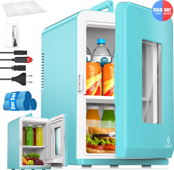 KESSER® 2-in-1 Mini Fridge 15L – Portable Cooler & Warmer with AC/DC (220–240V / 12V)