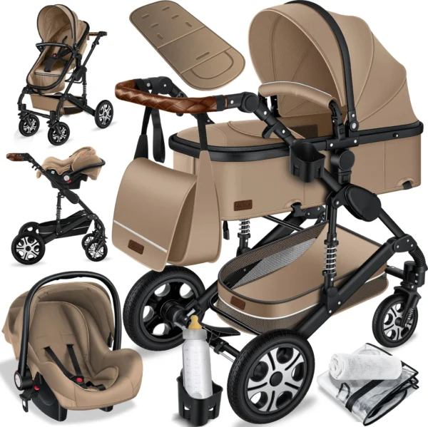 KESSER® Loops 3-in-1 Stroller Set – Includes Carrycot, Sports Seat & Car Seat