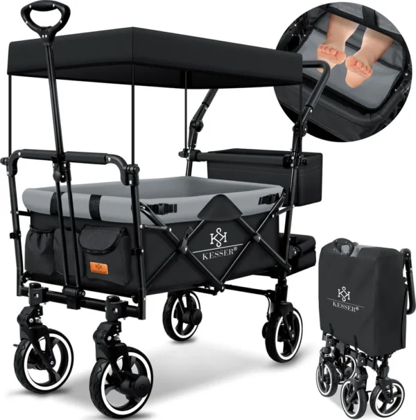 KESSER® Folding Handcart GTS-9100 – With Roof, 150kg Load