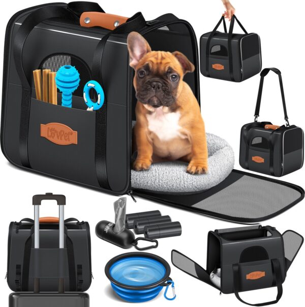 LOVPET® 2in1 Pet Travel Box & Bag – With Cushion, Bowl & Bags