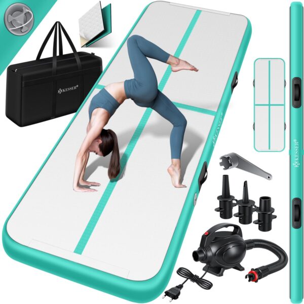 KESSER® Inflatable AirTrack 3M – Fitness & Yoga Mat | w/ Pump & Bag