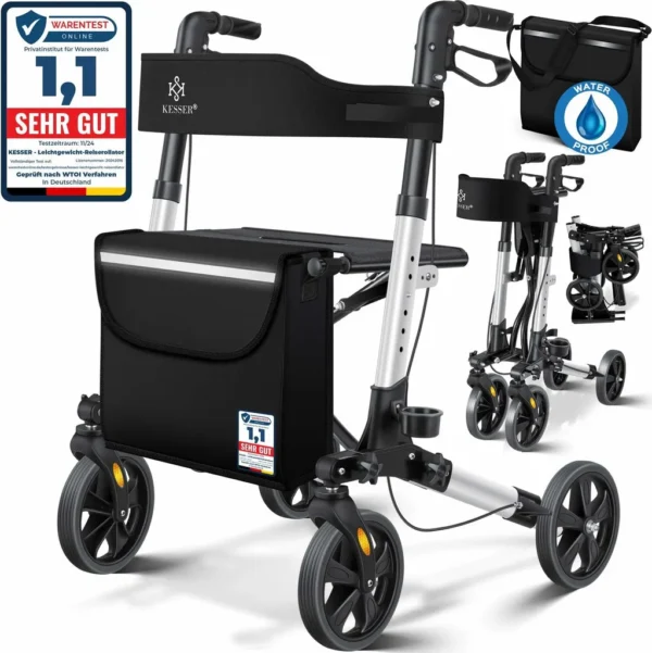 KESSER Rollator Walking Foldable Rollator Lightweight Walking Aid
