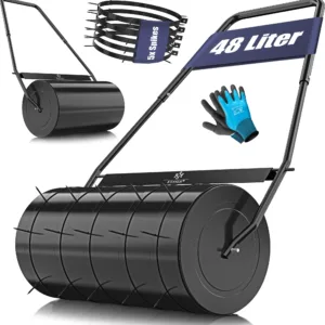 KESSER® Lawn Roller with Spikes – Fillable Garden Roller + Gloves