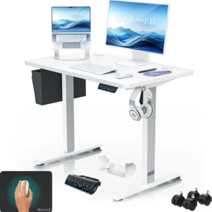 KESSER® Electric Height-Adjustable Desk – 100x60cm | USB & Memory Settings