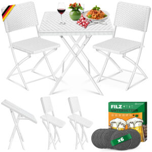 KESSER® 3-Piece Bistro Set – Foldable Table + 2 Chairs