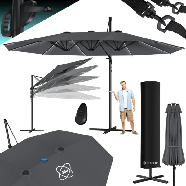 KESSER® Double Parasol 4.6×2.7m