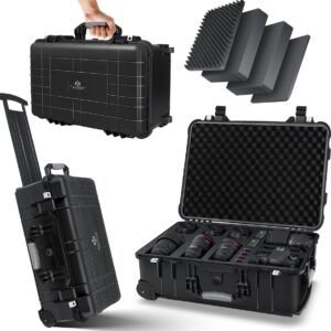 KESSER® Waterproof Camera Case with Wheels – Small, Black