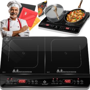 KESSER® 2100W Freestanding Induction Hob – 2 Cooking Zones