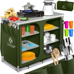 KESSER® Camping Kitchen Foldable - Camping Cupboard including Storage Bag