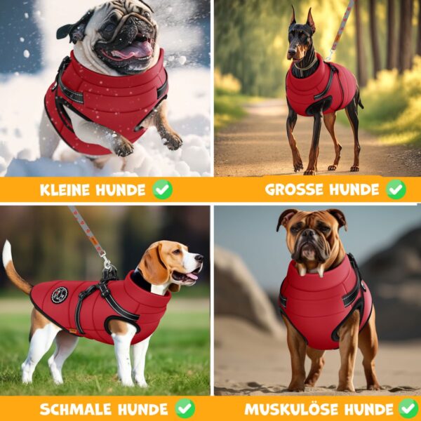 LOVPET® Dog Coat with Harness – Waterproof Winter Vest, Lined