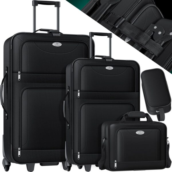 KESSER® 4-Piece Softshell Luggage Set – S/M/L/XL