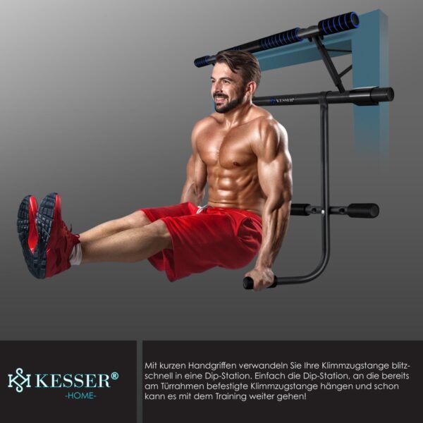 KESSER® Pull-Up Bar Station – Door-Mounted Home Gym with Dip Station & Power Ropes