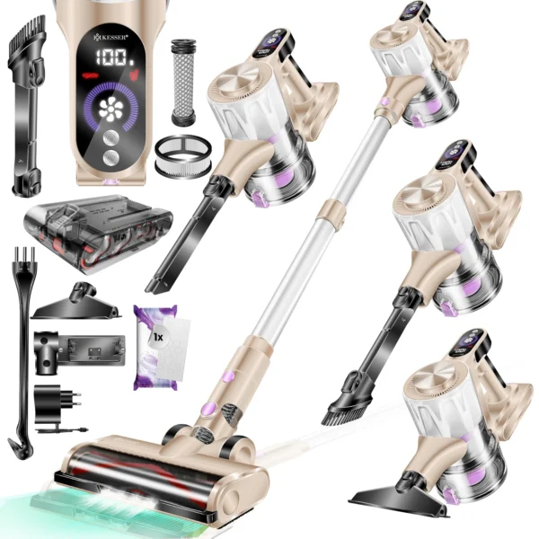 KESSER® 2-in-1 Cordless Vacuum Cleaner – Bagless Handheld with HEPA Filter