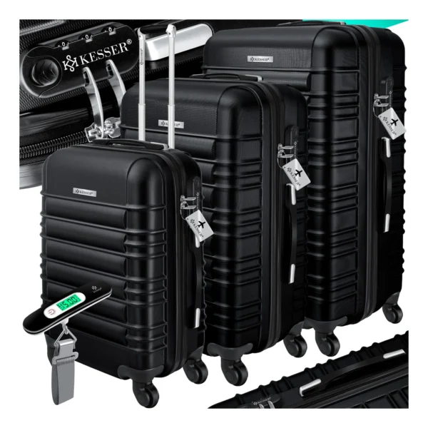 KESSER® 3-Piece Hard Shell Suitcase Set – Durable Travel Luggage Set with Trolley Cases