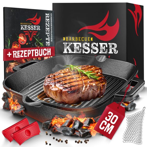 KESSER® Cast Iron Frying Pan – For Induction, Gas & Grill