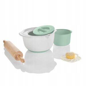 طقم وعاءين مع غطاء وحلقة حماية