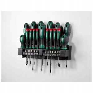 مجموعة مفكات وبراغي – 37 قطعة مع حامل جداري