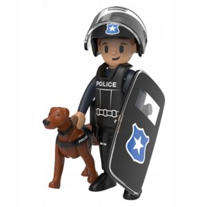 مجسم لعب مع ملحقاته: شرطي مع كلب