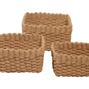 مجموعة 3 سلال منسوجة – متعددة الاستخدامات لجميع الغرف