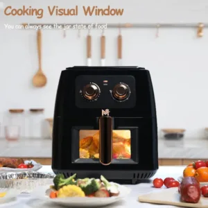 مقلاة هوائية -سعة 8 لتر – 1700 واط – طهي صحي بدون زيت – أسود