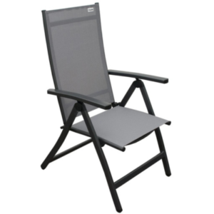 كرسي حديقة قابل للتعديل – لون رمادي – هيكل ألمنيوم خفيف