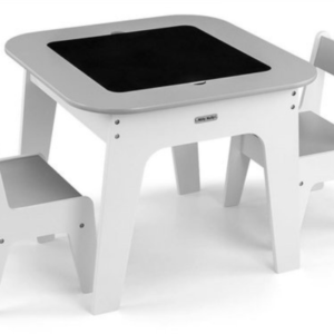 ميلي مالي – طاولة أطفال مع كرسيين موديل أولاف (Olaf) لون رمادي | مجموعة أنشطة متعددة الوظائف للأطفال
