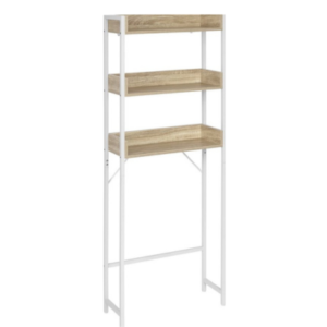 خزانة  متعددة الاستخدامات فوق الغسالة والمرحاض – 3 رفوف خشبية – موفرة للمساحة