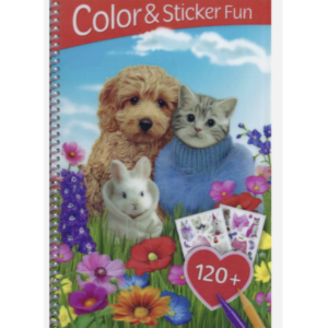 كتاب تلوين وملصقات «صغار الحيوانات» – أكثر من 120 ملصق (جديد)