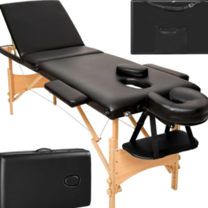 طاولة تدليك دانيال 3 مناطق مع حشوة وحقيبة – أسود