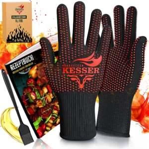 KESSER® Grill Gloves Heat Resistant up to 500°C | Oven Gloves Breathable & with Non-Slip Grip