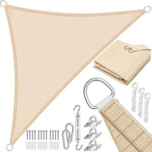 KESSER® Triangular Shade Sail 4.2x4.2x6m – Water-Repellent and Windproof